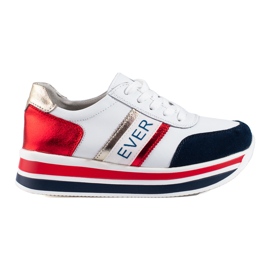 Sneakers Shelovet Chunky Sole bianche e blu navy bianco