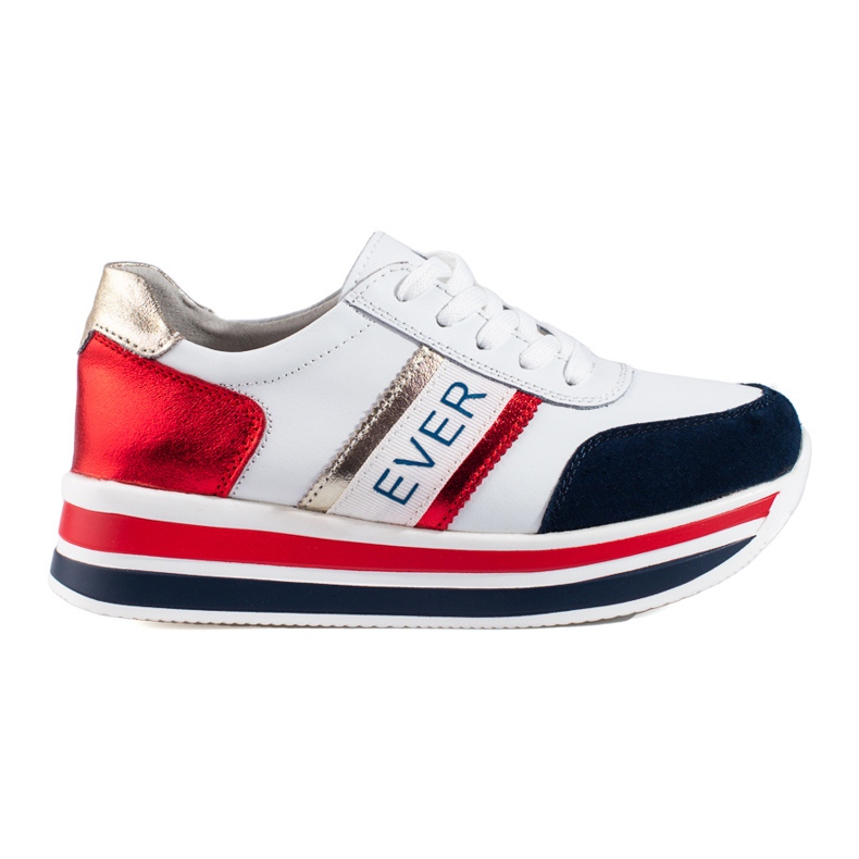 Sneakers Shelovet Chunky Sole bianche e blu navy bianca
