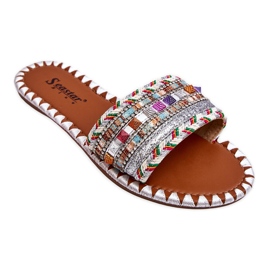 Sandali Decorati Donna Bianco Bellisa argento