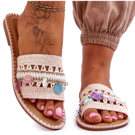 PS1 Ciabatte Donna Intrecciate Decorate Rosa Millano
