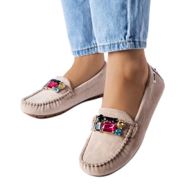 Mocassino Tanguay grigio con suola in cuoio