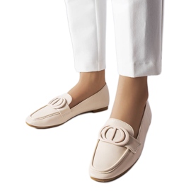 Mocassini beige con fibbia di Poissonnier