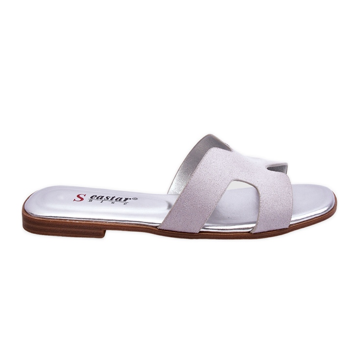 Pantofole Classiche Da Donna In Pelle Scamosciata Grigio Evana