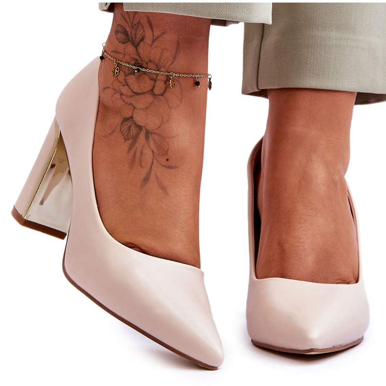 PS1 Décolleté Classiche Su Un Tacco Elizabeth Beige Decorativo