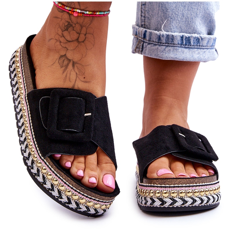 PS1 Sandali Donna Con Plateau Decorato Black Joyce nero