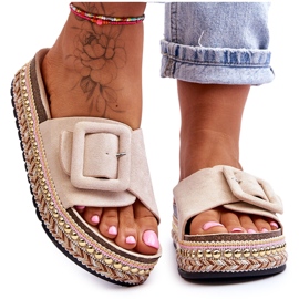 PS1 Sandalo Donna Con Plateau Decorato Beige Joyce
