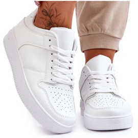 Scarpe sportive classiche su piattaforma Larena bianca bianco