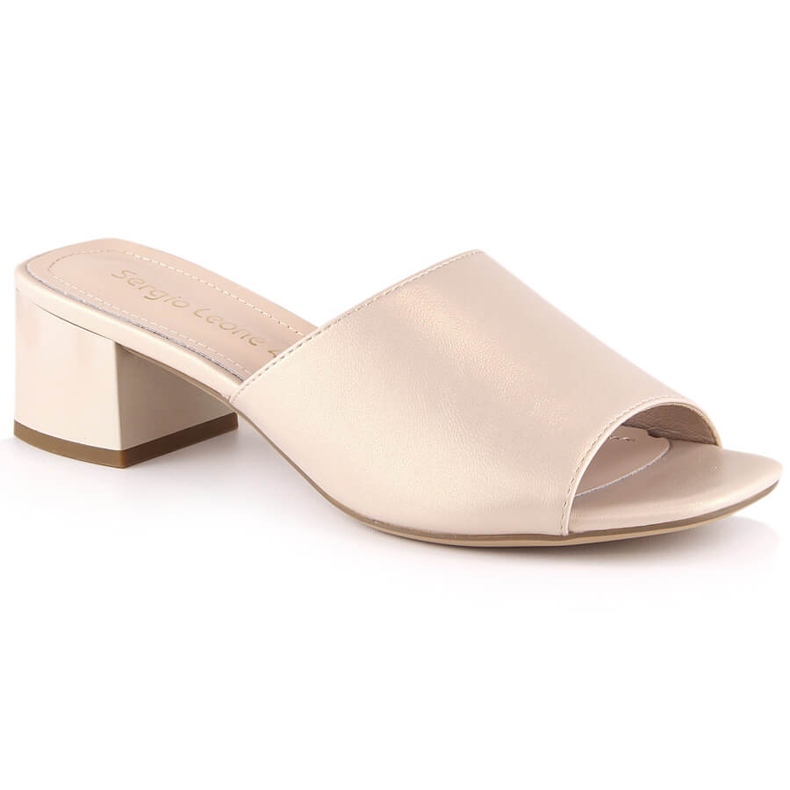 Sandali donna con tacco alto e fascia elastica Sergio Leone KL317 beige