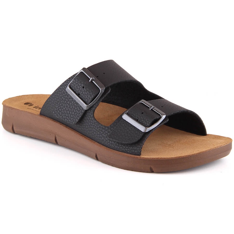 Comode ciabatte da uomo con fibbie nere Inblu CM000028-014 nero