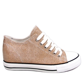 Sneaker Foss con zeppa dorata d'oro