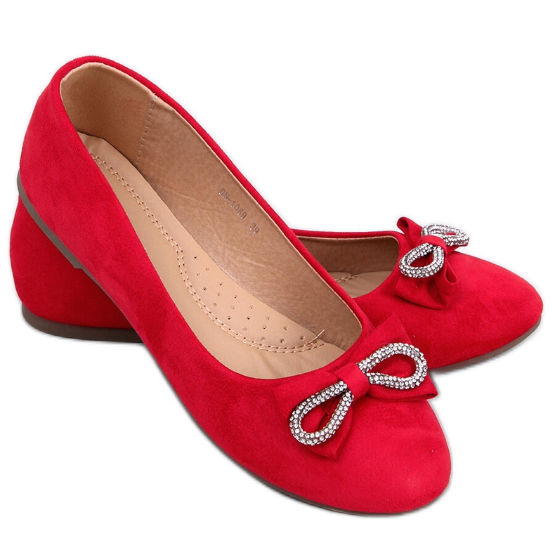 BM Benoit Ballerine scamosciate con fiocco rosso