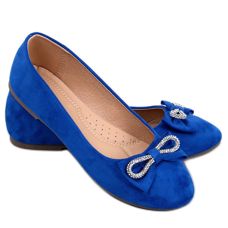 BM Benoit Ballerine scamosciate con fiocco blu
