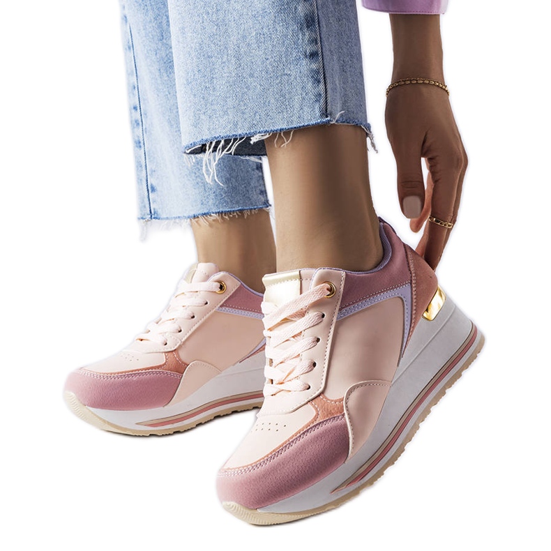 Sneakers rosa con zeppa di Harvé