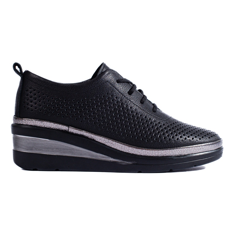 Scarpe con zeppa in pelle nera di T.Sokolski nero