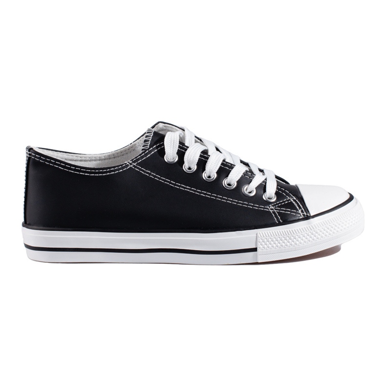 Classica sneaker nera Shelovet in ecopelle nero
