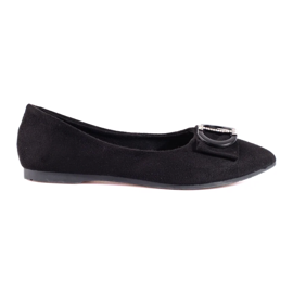 Ballerine da donna in camoscio nero con fibbia Shelovet