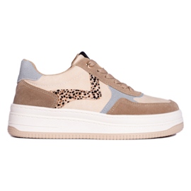 Sneakers da donna beige con suola spessa di Shelovet