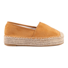 Espadrillas da donna in camoscio Shelovet cammello marrone