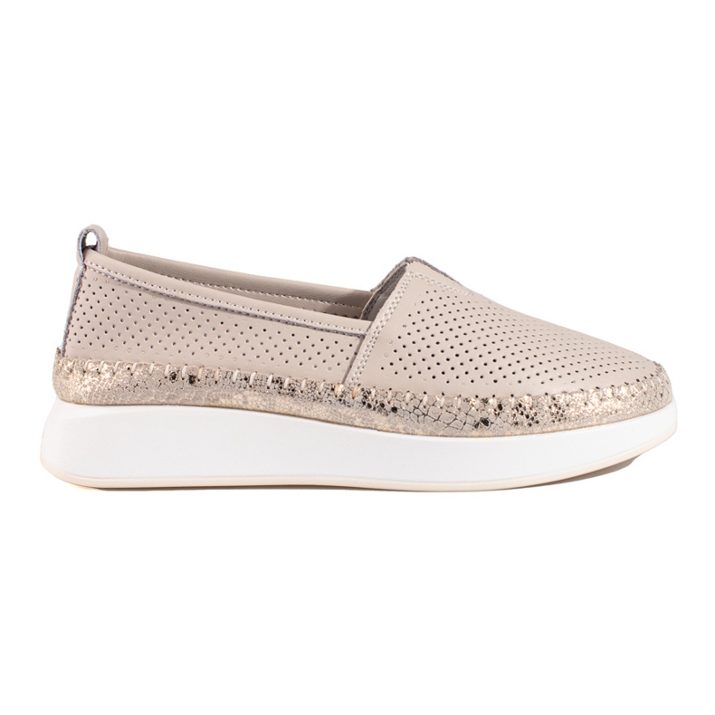 Scarpa Shelovet in pelle traforata beige