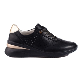 Zeppa Shelovet in pelle traforata nero