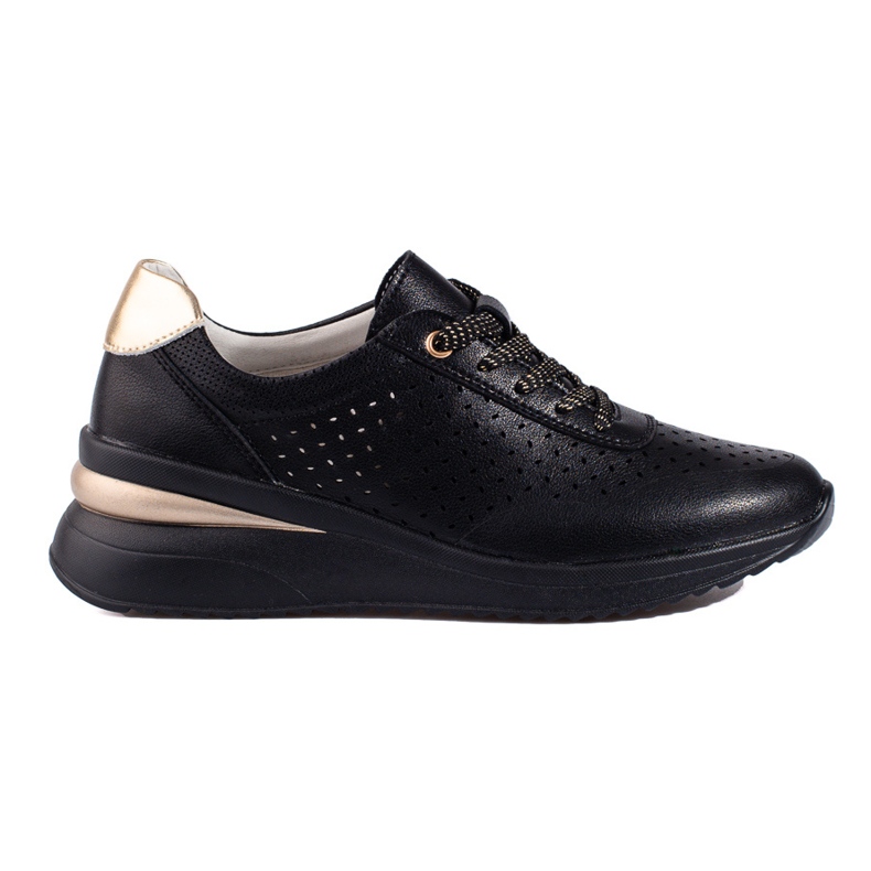 Zeppa Shelovet in pelle traforata nero