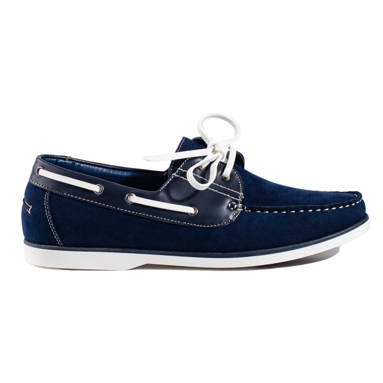 Mocassini Shelovet da uomo in camoscio blu navy