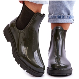 BM Stivaletti Chelsea Slip On Galoshes Donna Verde Scuro Larone