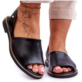 Lemar Sandali Slip On Alivia in pelle nera nero