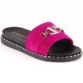 Pantofole con decoro Vinceza W 30183 fucsia rosa