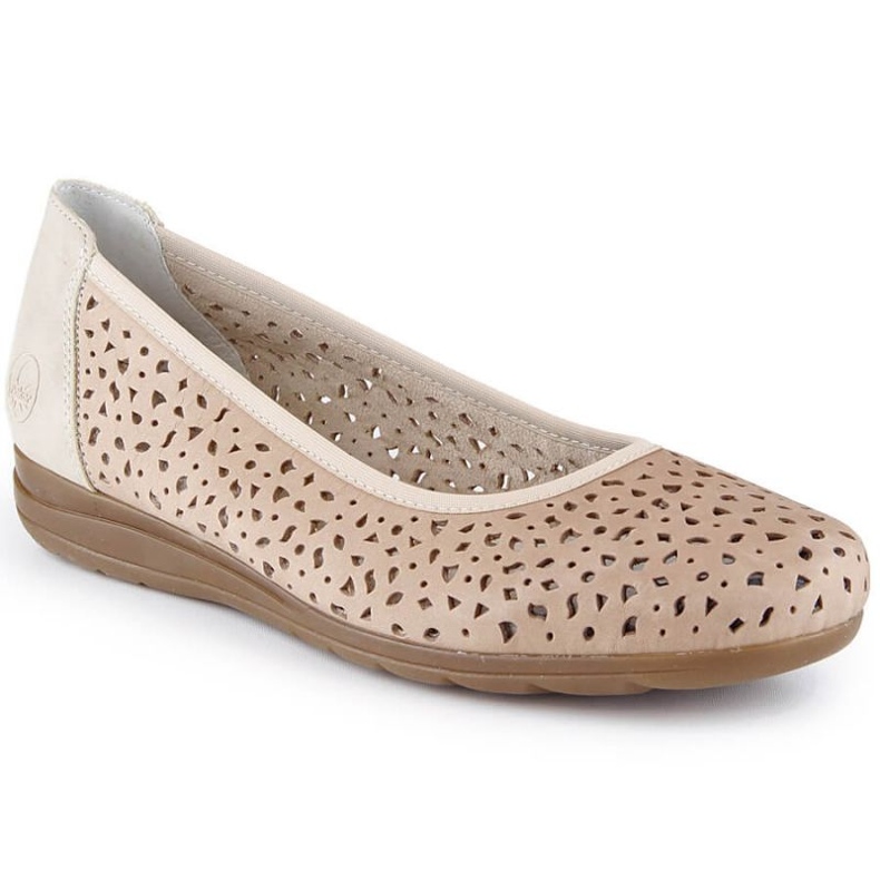 Scarpe traforate in pelle Rieker W L9365-61 beige
