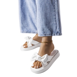 Sandali bianchi con plateau e fiocco di Edvard bianco