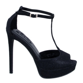 BM Décolleté con plateau e punta aperta Mardy Black nero