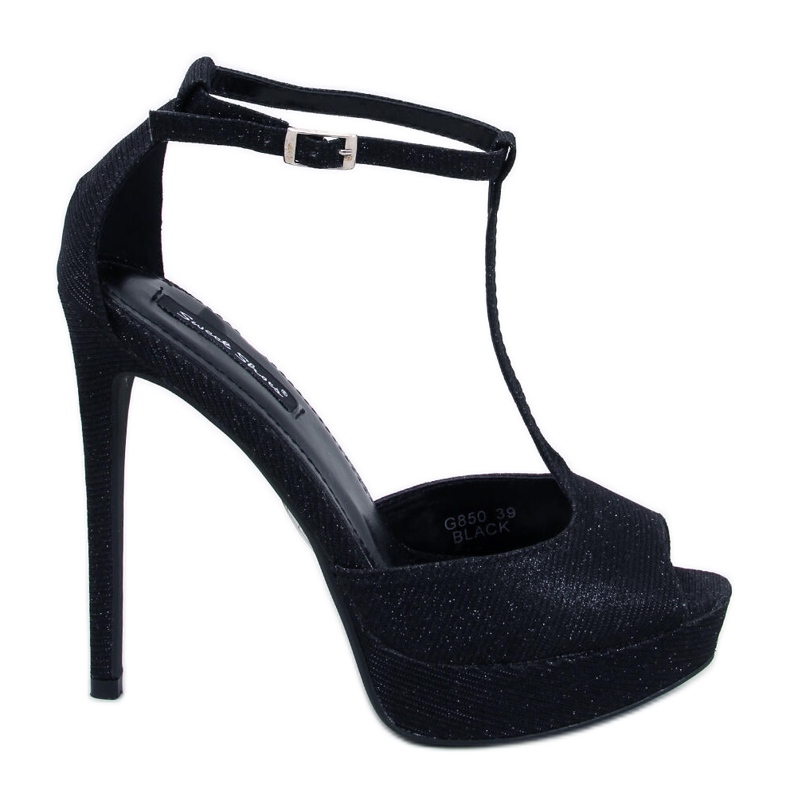 BM Décolleté con plateau e punta aperta Mardy Black nero