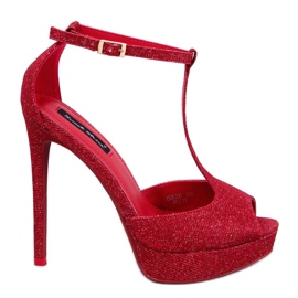 BM Décolleté con plateau e punta aperta Mardy Red rosso