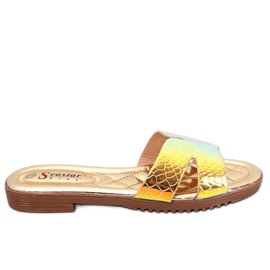 BM Pantofole opalescenti Duey Gold da donna d'oro