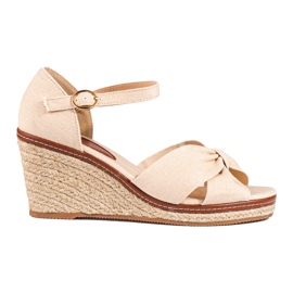 Sandali espadrillas con zeppa beige di Shelovet