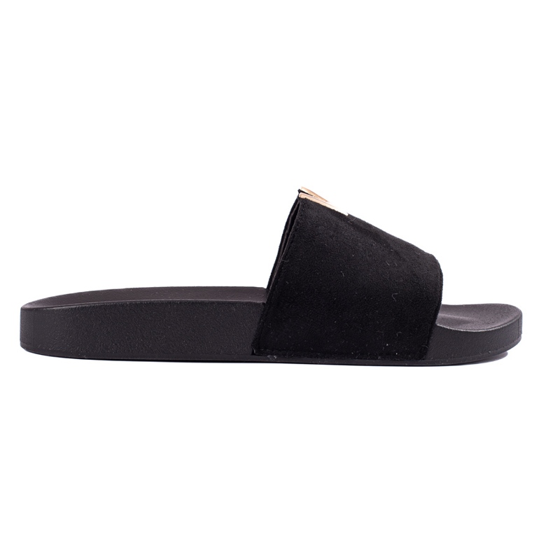 Pantofole Shelovet da donna classiche in camoscio nero