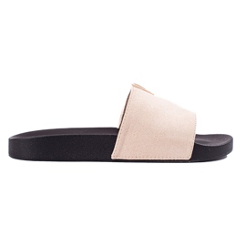 Pantofole da donna in camoscio beige di Shelovet