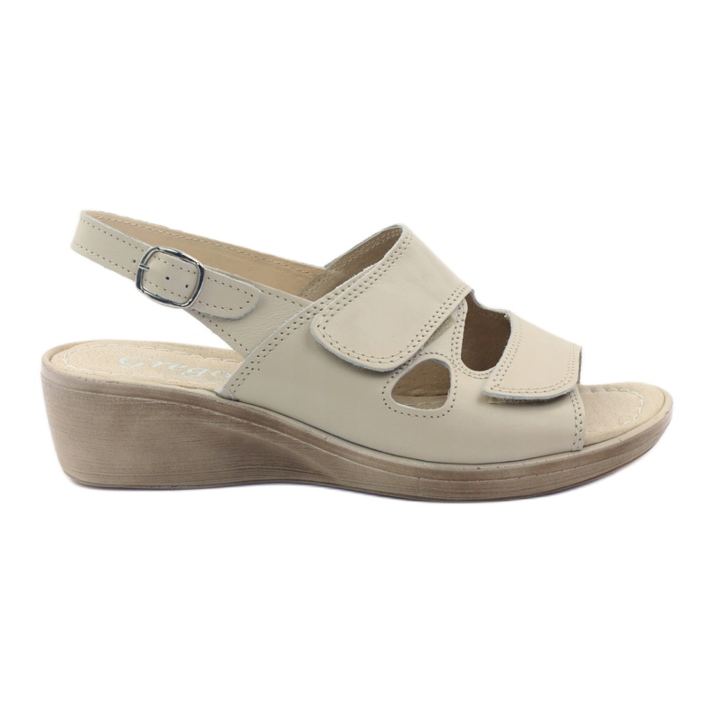 Sandali con zeppa da donna Gregors 592 beige