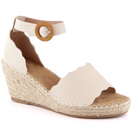 Sandali espadrillas con zeppa eVento 5425 da donna beige