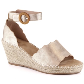 Espadrillas da donna oro eVento 5425 sandali con zeppa d'oro