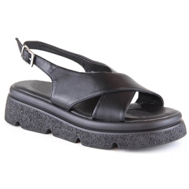 Sandali neri con plateau da donna Jezzi 5473 nero