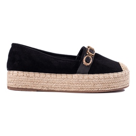 Espadrillas da donna sulla piattaforma Shelovet camoscio nero
