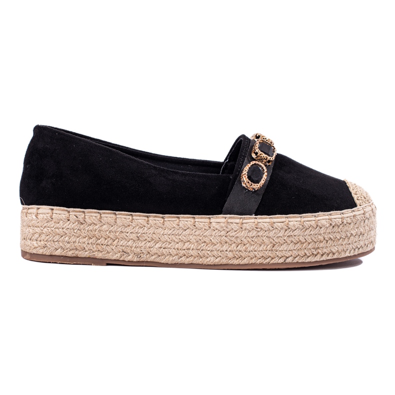 Espadrillas da donna sulla piattaforma Shelovet camoscio nero