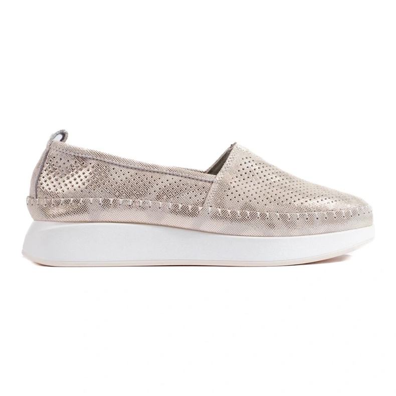 Scarpe traforate Shelovet in pelle oro d'oro