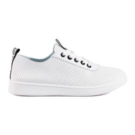 Sneakers da donna Shelovet bianco traforato nero