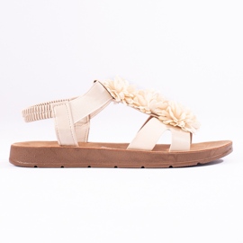 Sandali da donna beige con fiori di Shelovet