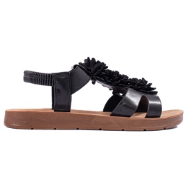 Sandali neri da donna con fiori Shelovet nero