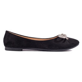 Classiche ballerine nere da donna con fiocco Shelovet nero
