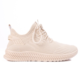 Scarpe sportive Shelovet beige in tessuto da donna